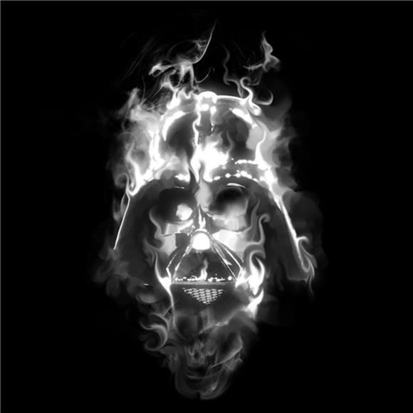 Men's Darth Vader Smoke Graphic Tee Black - Picture 3 of 6